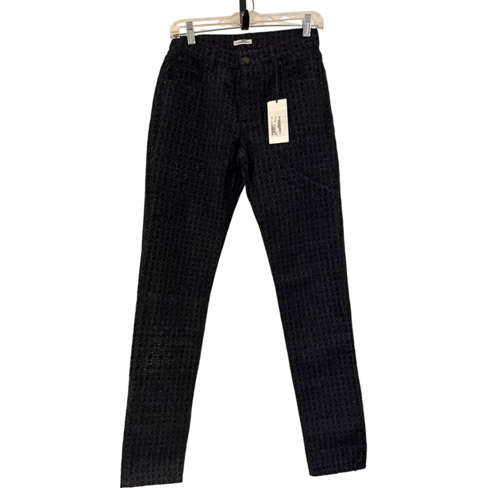 Tomas Maier Women's Jeans Eyelet Design‎ Size 27 Black Denim Skinny Fit